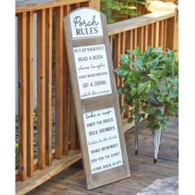 Porch Rules Hanging Sign