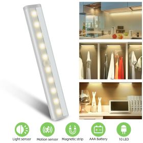 Wireless Motion Sensor Under Cabinet Closet LED Light Kitchen Counter Night Lamp (Option: Warm hite-4Pcs)