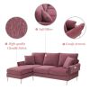 84 " Convertible Sectional Sofa, Modern Chenille L-Shaped Sofa Couch with Reversible Chaise Lounge, Fit for Living Room, Apartment(2 Pillows)